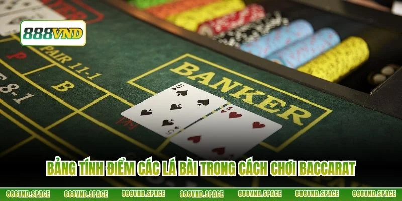 Bảng tính điểm các lá bài trong cách chơi baccarat
